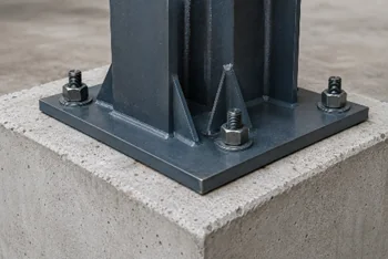 Anclaje para hormigón fijando una placa base metálica